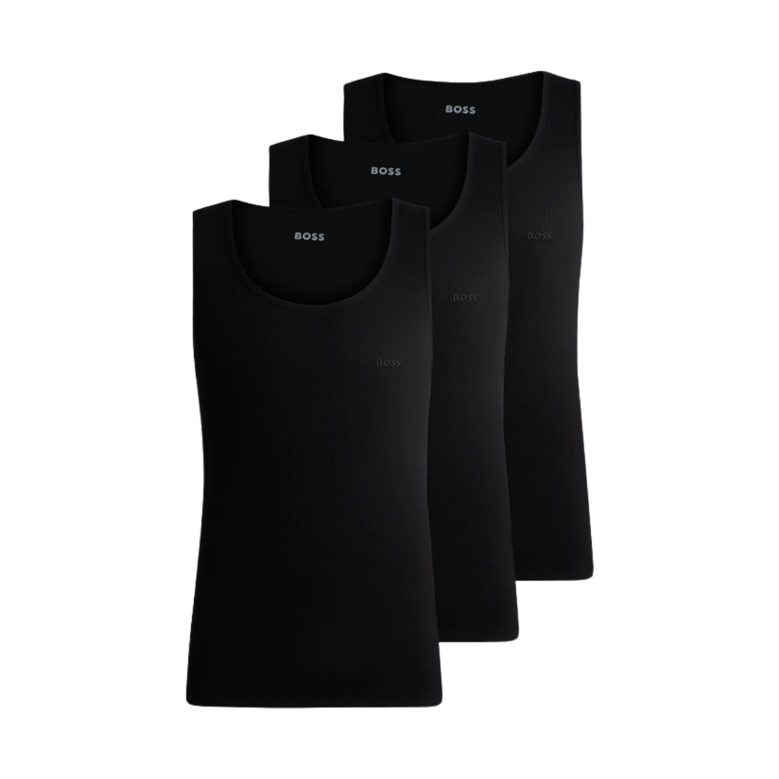 50542132-001 Hugo Boss Cotton Tank Top with Embroidered Logo Black (3 Pack)