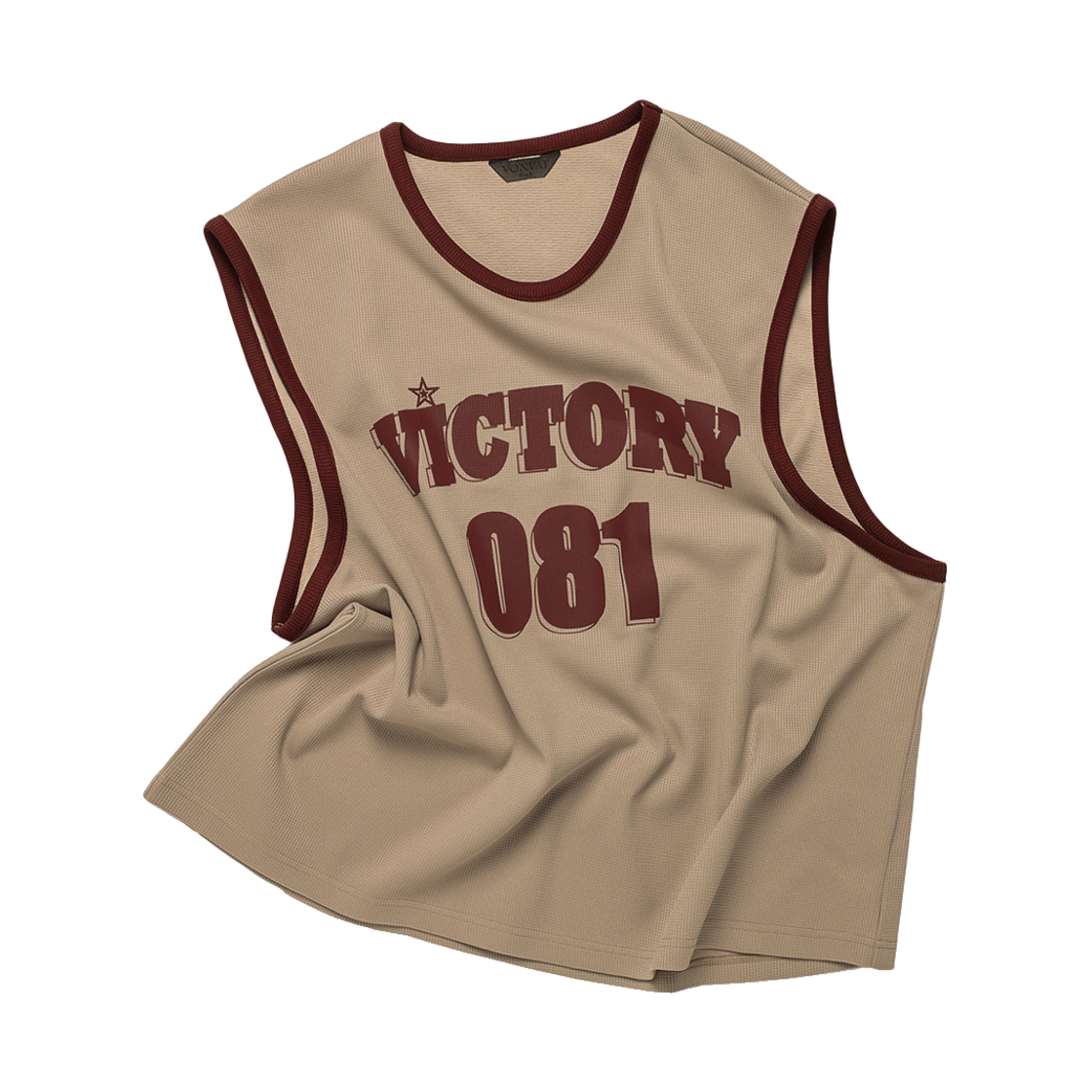 HVRSCTN303CRE Vonvat Waffle Graphic Sleeveless Cream