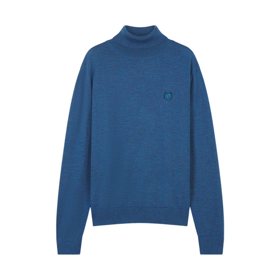 LM00812KT1036-P462 Maison Kitsune Bold Fox Head Patch Regular Turtleneck Sapphire
