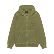 Stussy Pigment Dyed Smooth Stock Zip Hoodie Olive