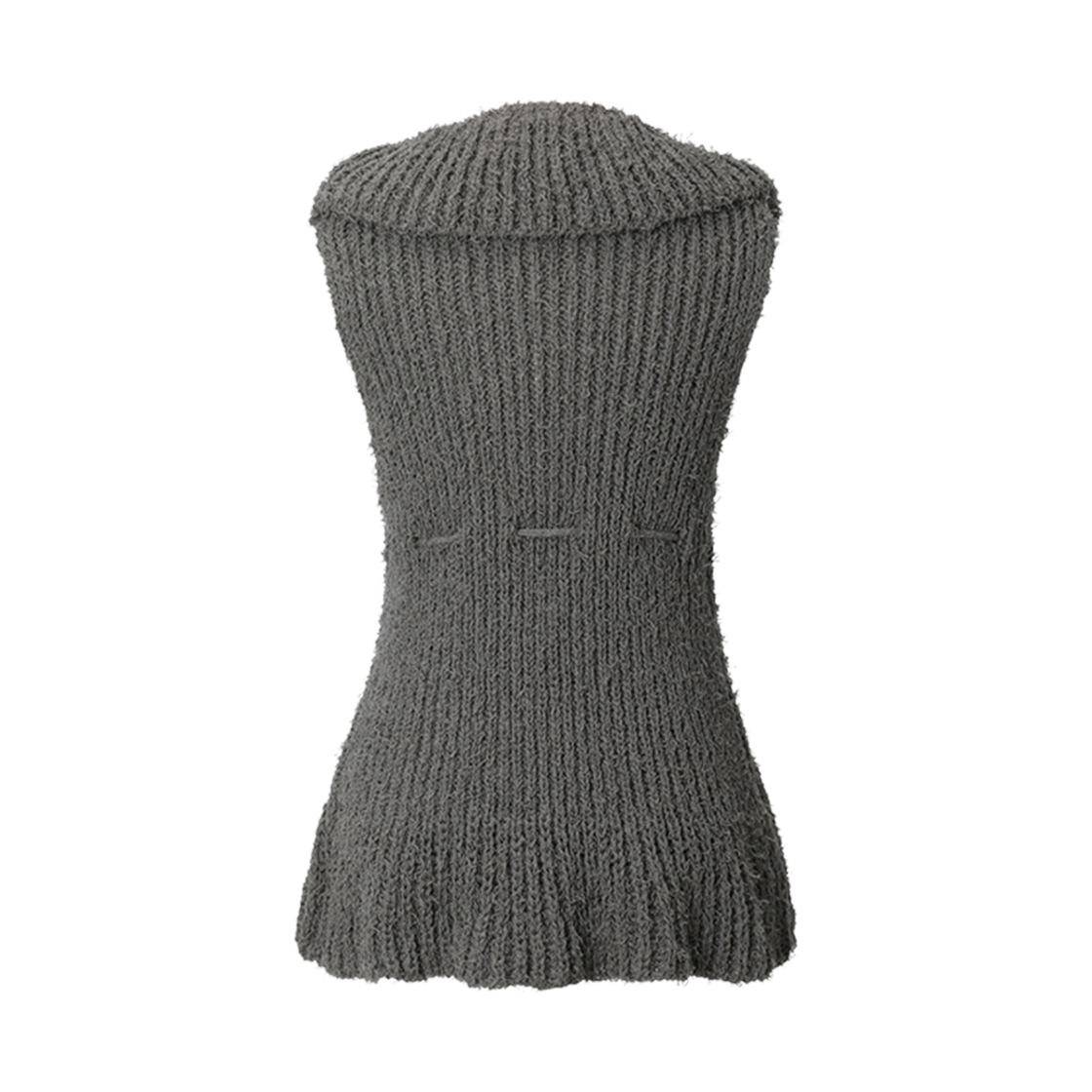 (W) 쓰리타임즈 러플 니트 베스트 차콜((W) Threetimes Ruffle Knit Vest Charcoal) - 2