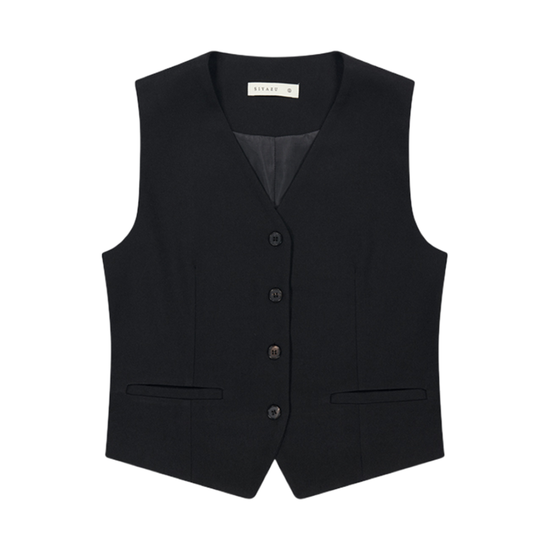 시야쥬 SITP5159 모던 레이어드 베스트 블랙