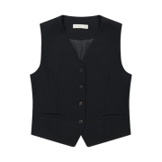 Siyazu SITP5159 Modern Layered Vest Black