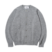 Knitted Shaggy Dog Wool 100% Round Cardigan Gray