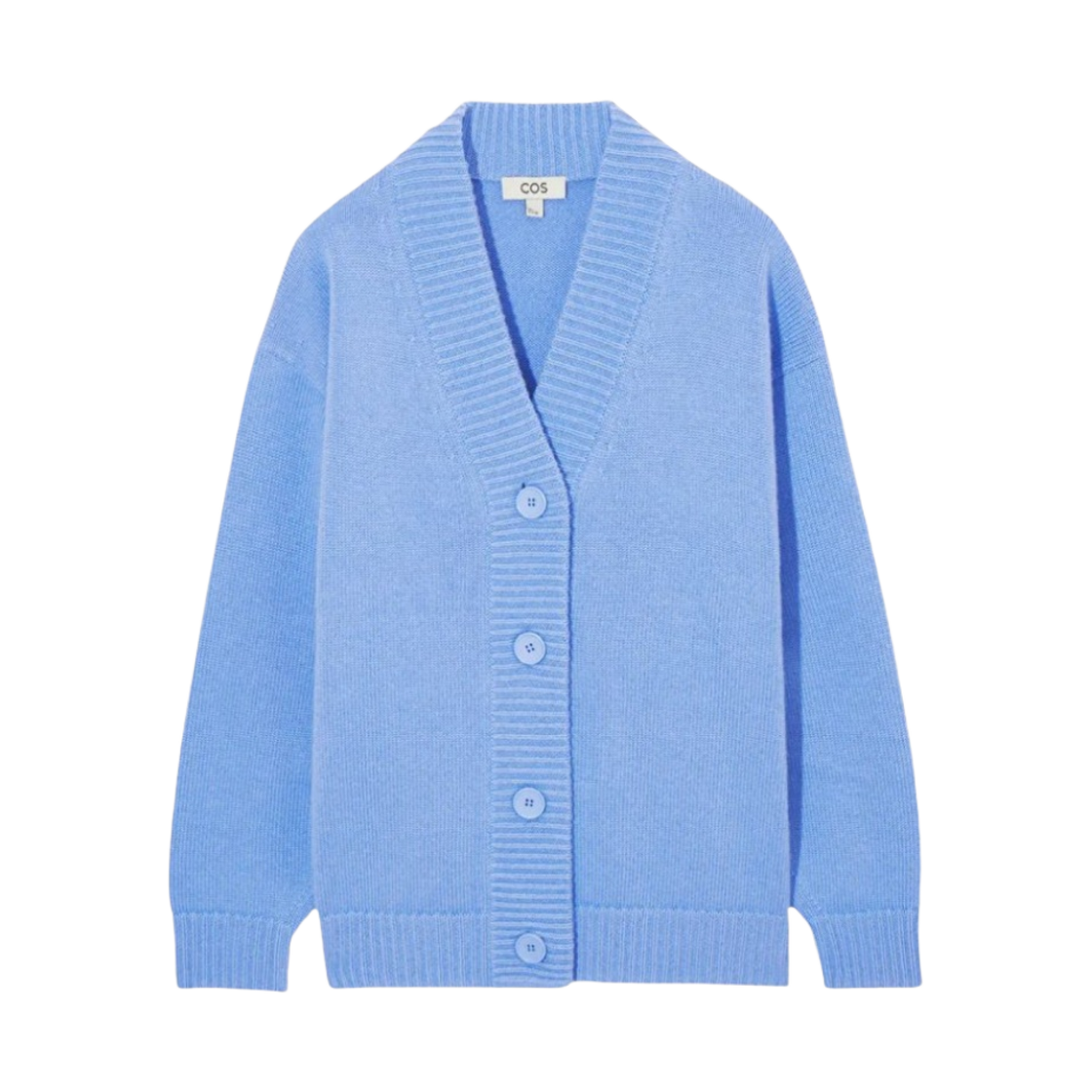 (W) 코스 코쿠닝 울 브이넥 가디건 라이트 블루((W) COS Cocooning Wool V-Neck Cardigan Light Blue) - 1
