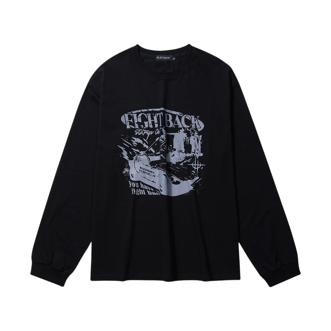 플레이버리즘 파이트백 롱 슬리브 블랙(Flavorism Fight Back Long Sleeve Black)