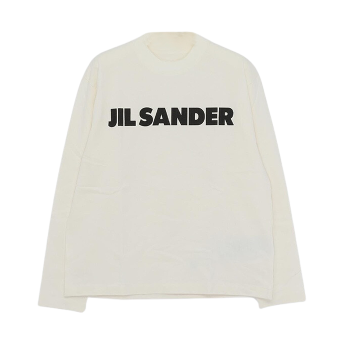 J02GC0107-J45148-102 (W) Jil Sander Logo Long Sleeve T-Shirt Natural