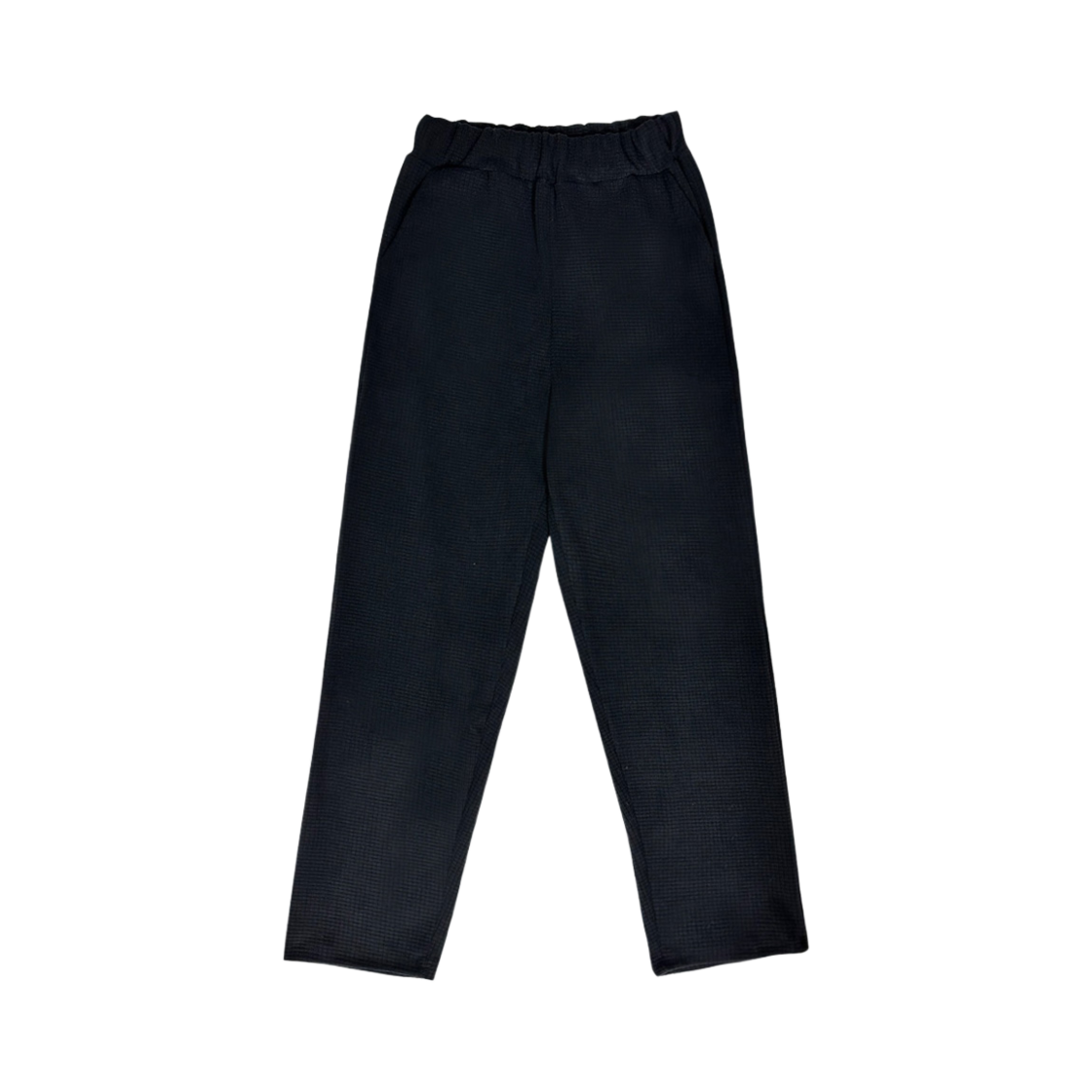 A-CRP-BK-M Aone Corduroy Ribbed Elastic Pajama Pants Black