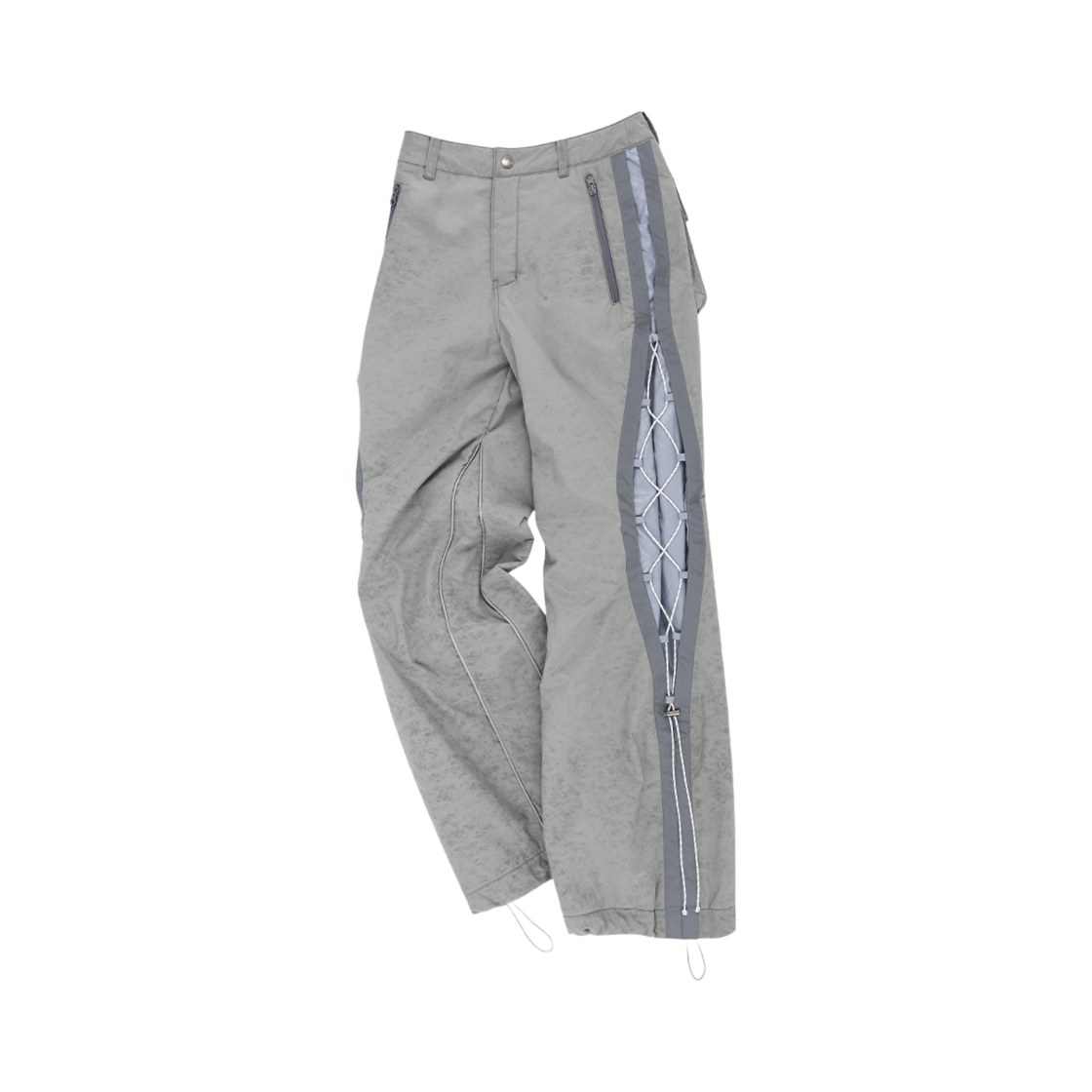 ADSB 앤더슨벨 우먼 크랙 패디드 레이스업 와이드 팬츠 그레이