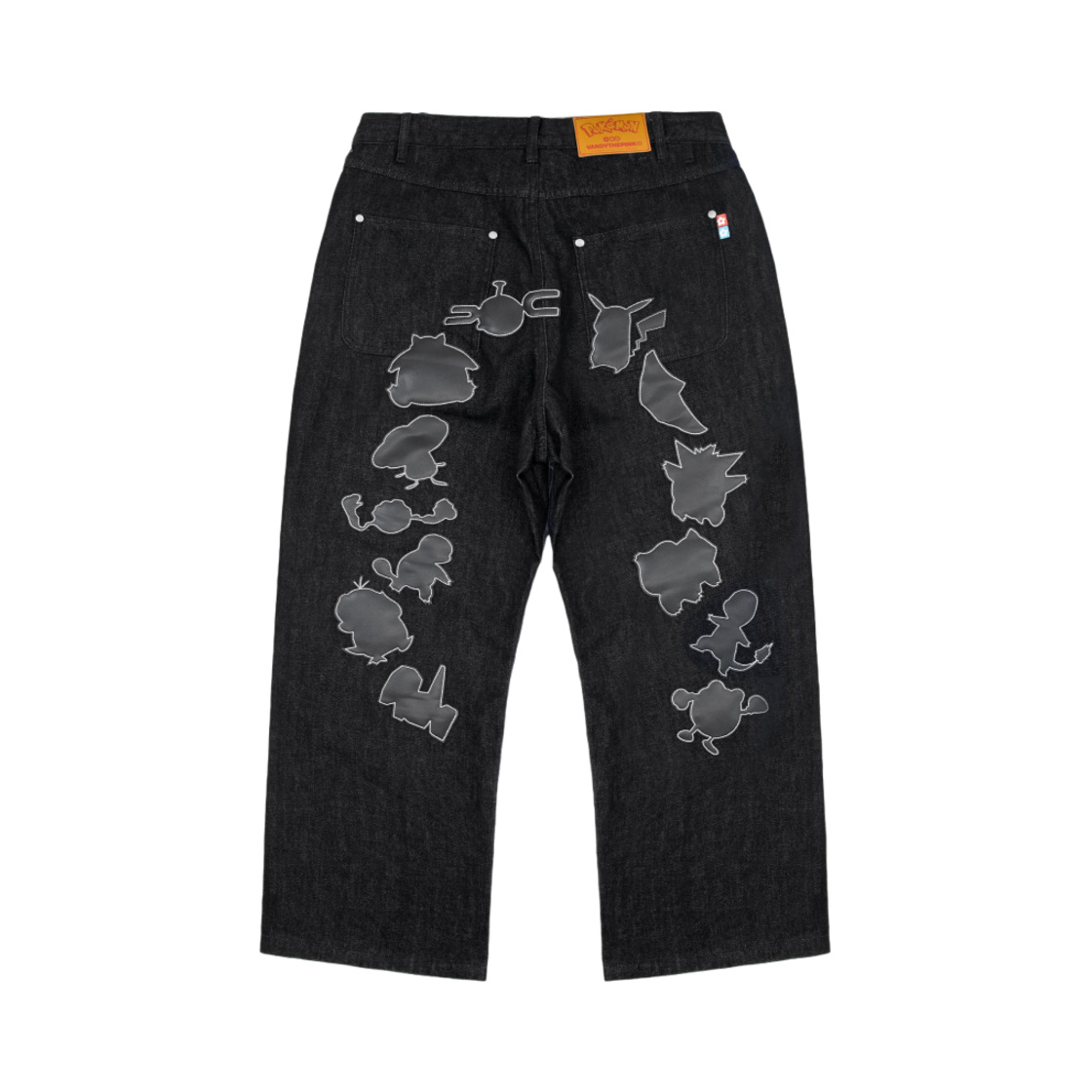 반디 더 핑크 x 포켓몬 레더 패치 실루엣 데님 블랙(Vandy The Pink x Pokemon Leather Patch Silhouette Denim Black)