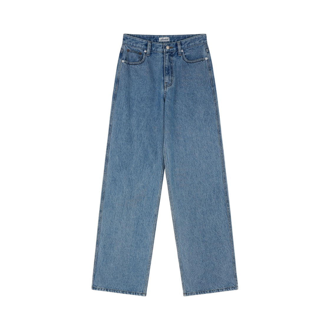 - (W) Aviemuah Stitch Coin Pocket Straight Jeans Blue