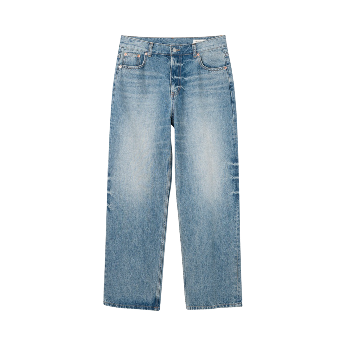 NOC012 Nocle Burn Bleached Denim Pants Blue