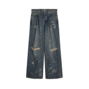 Dairiku Super Damage Wide Denim Pants Indigo - 24FW