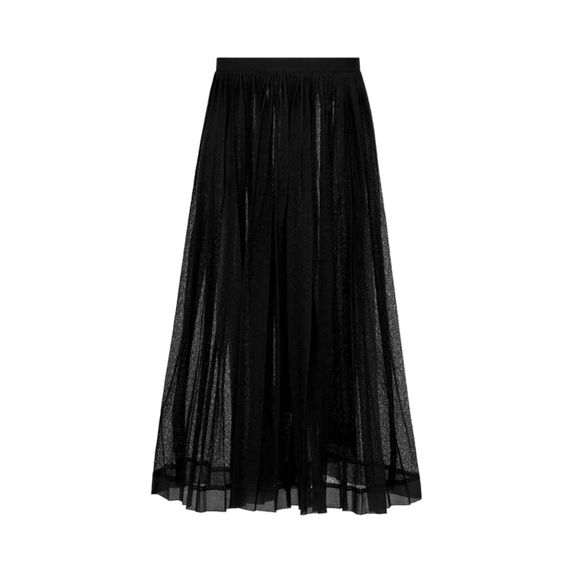 424J19AM633-X9000 (W) Dior Asymmetric Wrap Skirt Black Technical Silk Lace