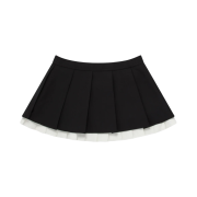 (W) Shushu/Tong Ruffled Pleat Short Skirt Black