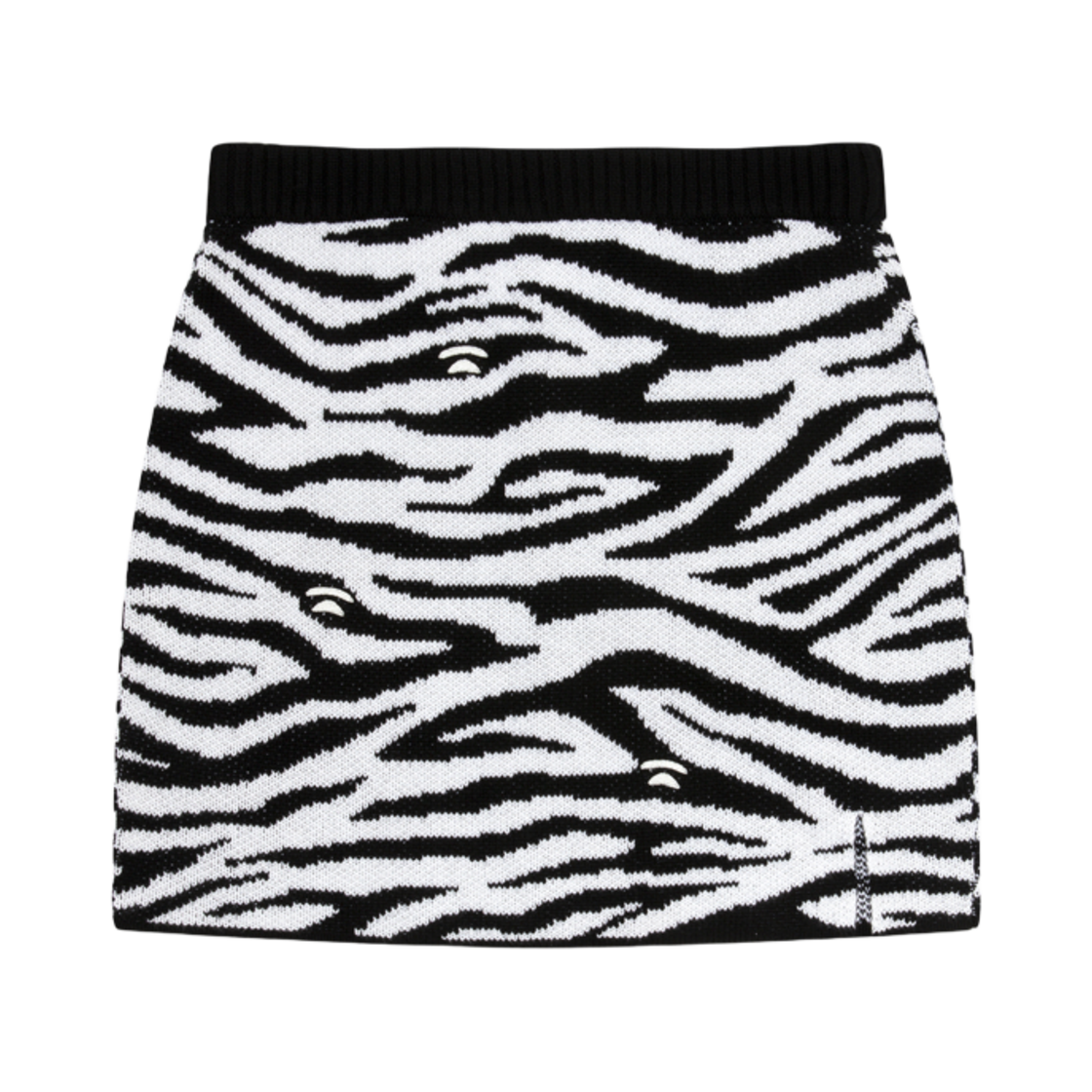 (W) 베이프 지브라 패턴 니트 스커트 블랙((W) BAPE Zebra Pattern Knit Skirt Black) - 1