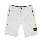 Stone Island L11WA Brushed Cotton Canvas Garment Dyed Bermuda Shorts Ice - 22SS