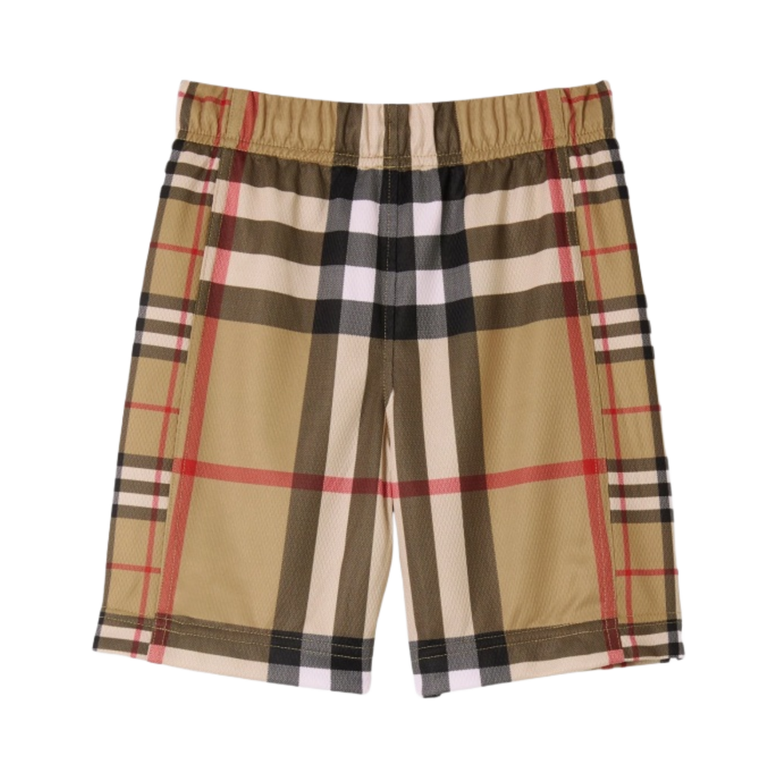 (키즈) 버버리 콘트라스트 체크 메쉬 쇼츠 아카이브 베이지((Kids) Burberry Contrast Check Mesh Shorts Archive Beige) - 2