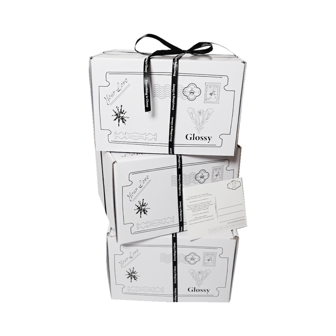 GL-GS001-WH Glossy Gift Box+Card