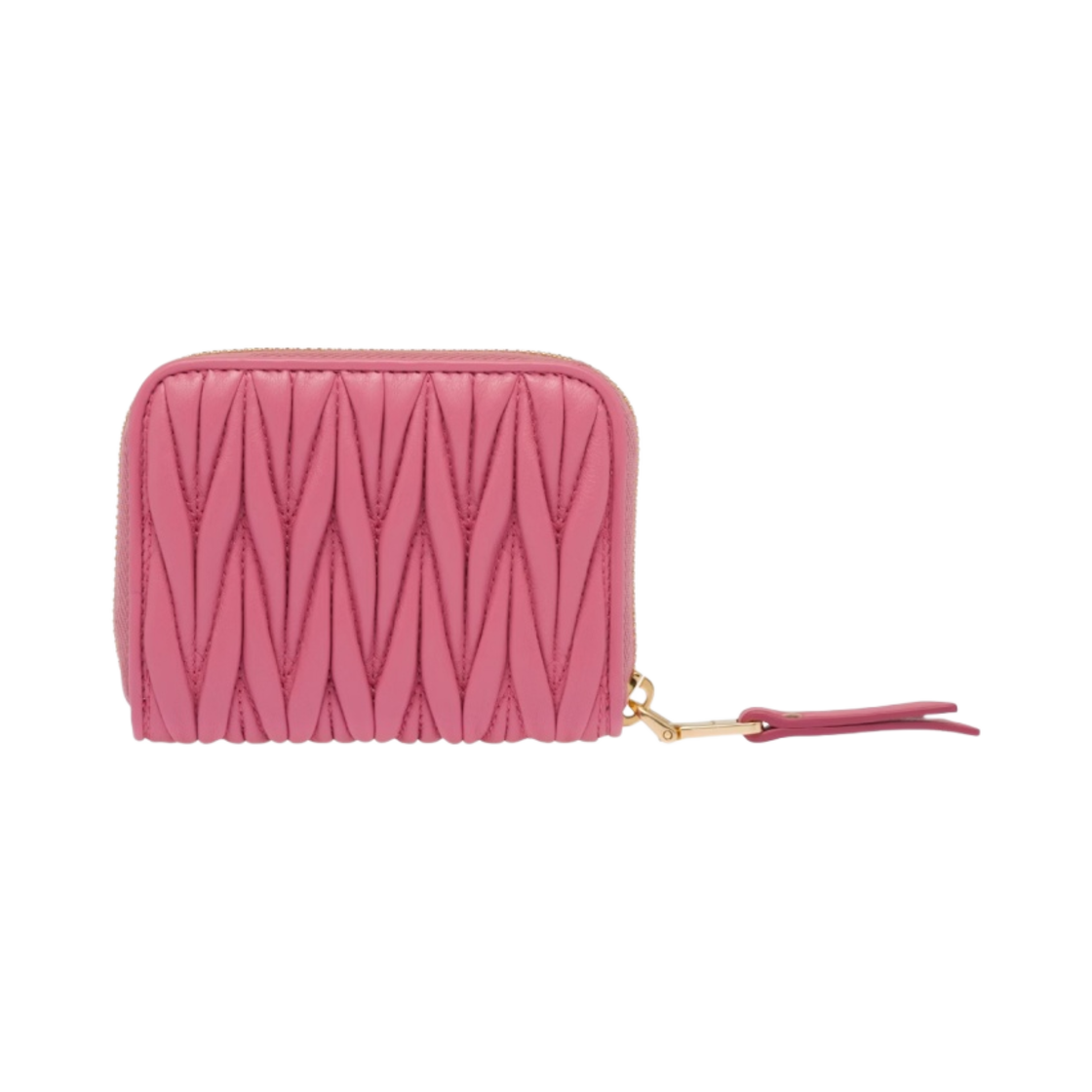 미우 미우 마테라쎄 나파 가죽 동전 지갑 베고니아 핑크(Miu Miu Matelasse Nappa Leather Coin Purse Begonia Pink) - 2