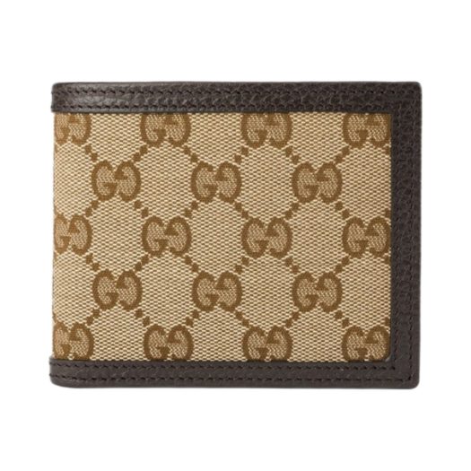 Gucci Micro GG Ssima Canvas Bi-Fold Wallet Beige Ebony