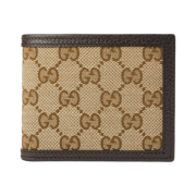 Gucci Micro GG Ssima Canvas Bi-Fold Wallet Beige Ebony