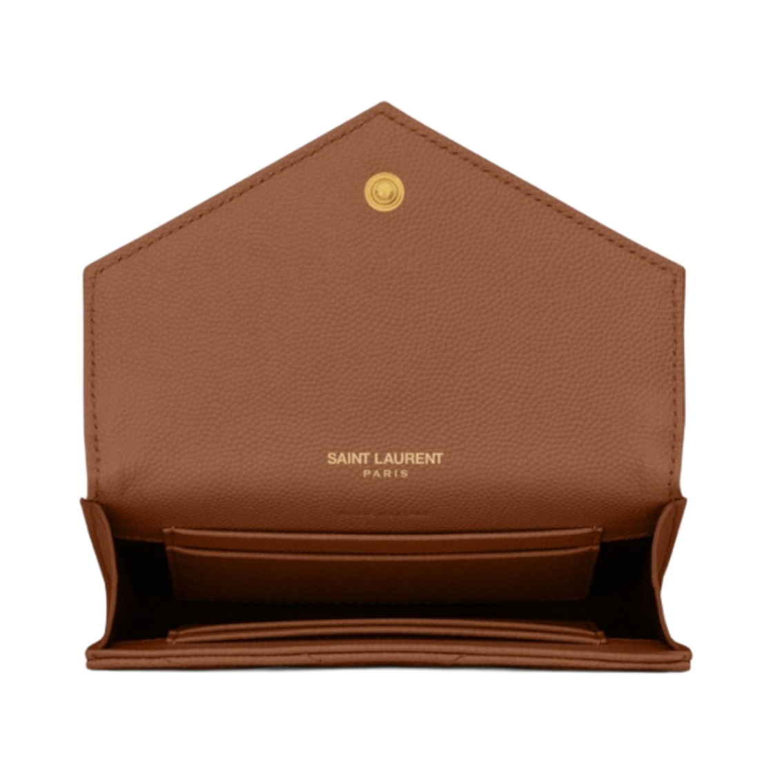 생로랑 그랑드 뿌드르 엠보스드 레더 카산드라 마틀라세 스몰 엔벨로프 지갑 다크 내츄럴 골드(Saint Laurent Cassandre Matelasse Small Envelope Wallet in Grain de Poudre Embossed Leather Dark Natural Gold) - 2
