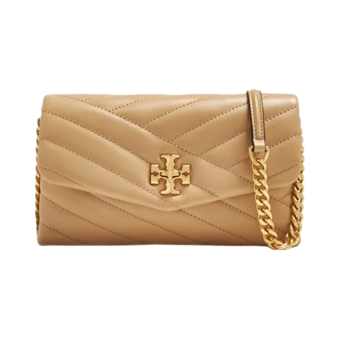 90343-251 Tory Burch Kira Chevron Chain Wallet Desert Dune
