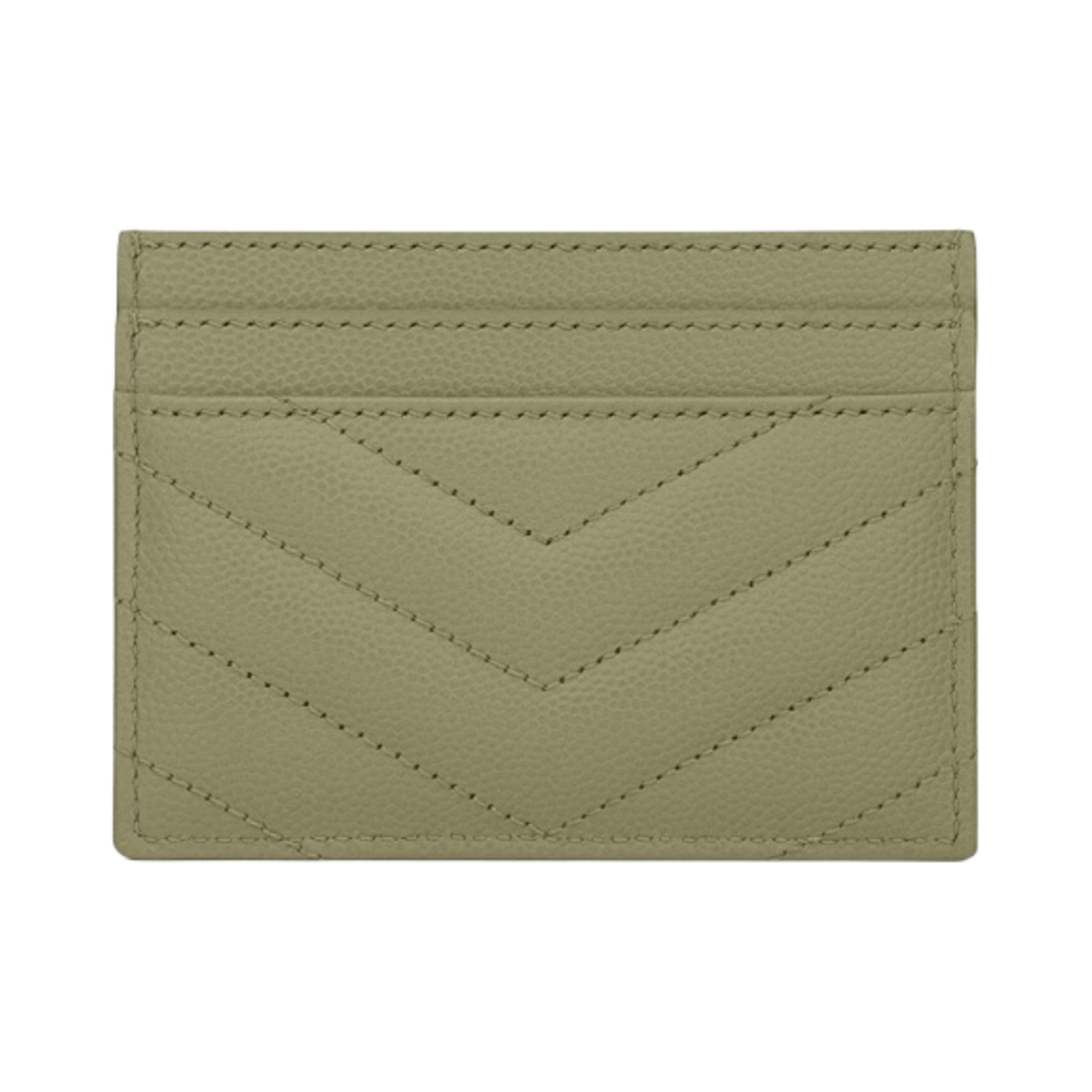 생로랑 그랑 드 뿌드르 엠보스드 레더 카산드라 마틀라세 카드 케이스 라이트 세이지(Saint Laurent Cassandre Matelasse Card Case in Grain de Poudre Embossed Leather Light Sage) - 2