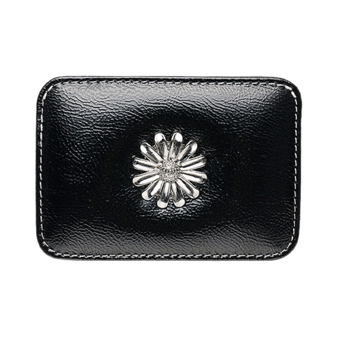L08A3170401 Lemasque Daisy Slim Mini Transportation Card Wallet Black