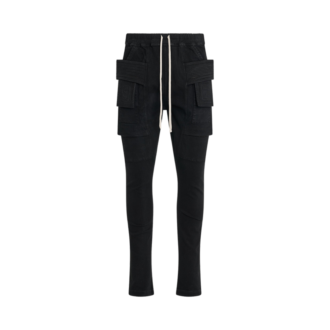 릭 오웬스 다크쉐도우 크리치 카고 드로우스트링 스트레치 데님 팬츠 블랙(Rick Owens Drkshdw Lido Creatch Cargo Drawstring Pants in Stretch Denim Black)