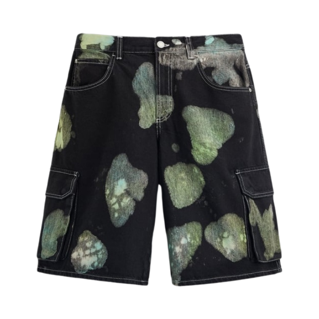 자라 페인트 스팟 카고 데님 버뮤다 쇼츠 블랙(Zara Paint Spot Cargo Denim Bermuda Shorts Black)