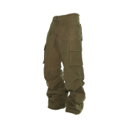 Wapworks Moleskin Belted Cargo Pants Olive Khaki