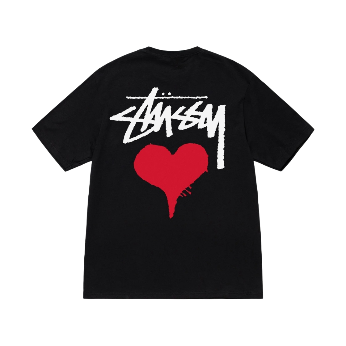 스투시 스탁 하트 티셔츠 블랙