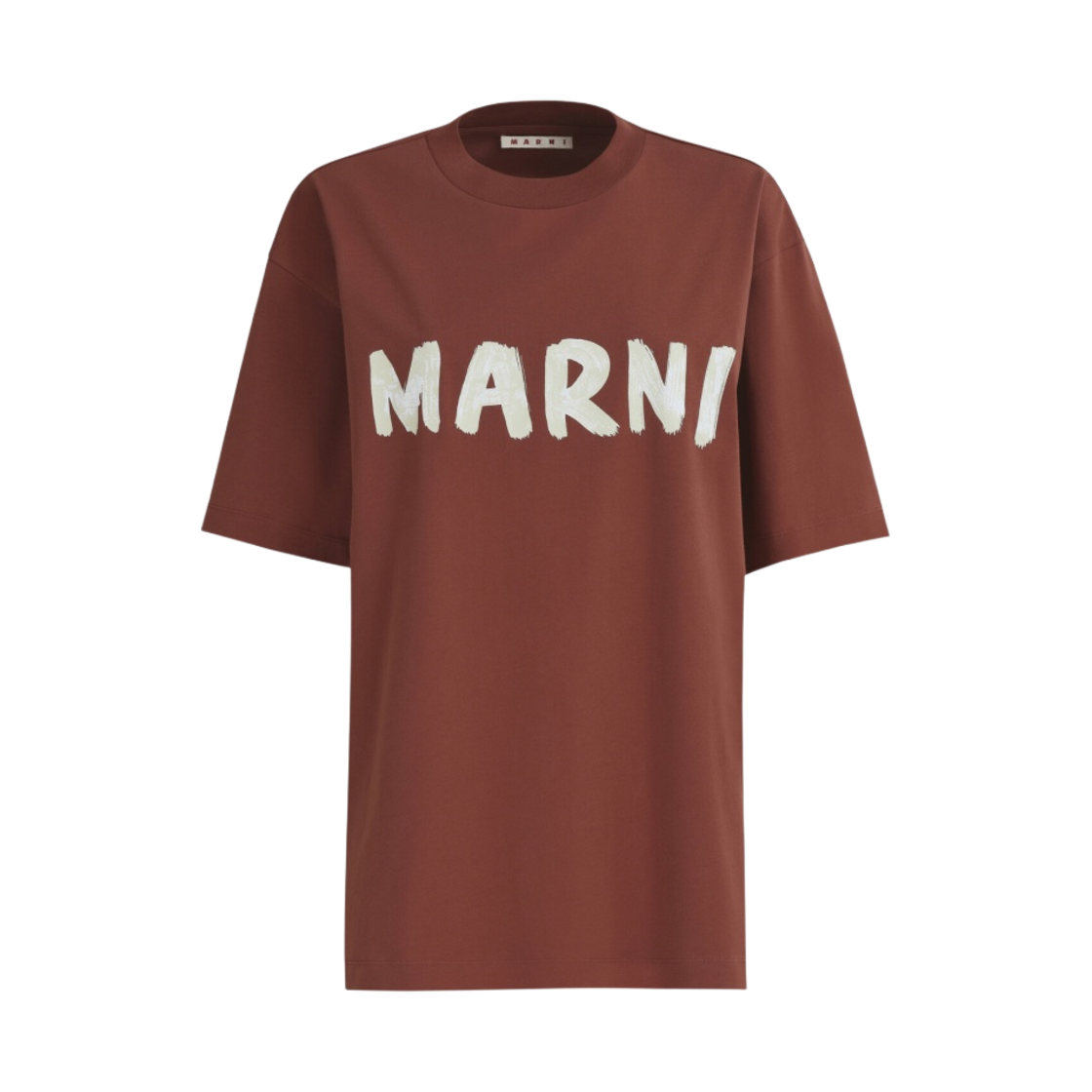 (W) 마르니 로고 바이오 코튼 티셔츠 클레이((W) Marni Logo Bio Jersey T-Shirt Clay) - 1