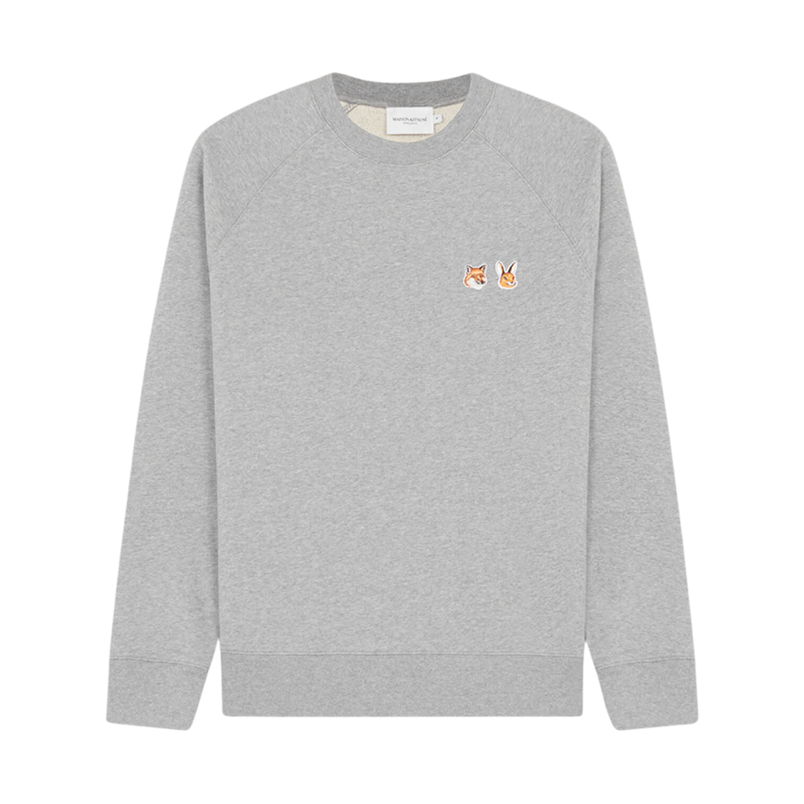 메종 키츠네 래빗 & 폭스 헤드 패치 클린 스웨트셔츠 그레이 멜란지(Maison Kitsune Rabbit & Fox Head Patch Clean Sweatshirt Grey Melange) - 1