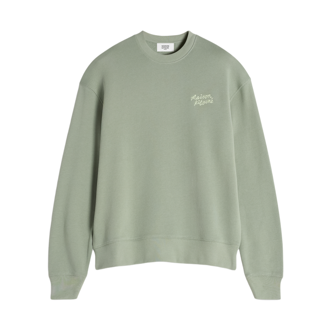 MM00315KM0321-0078 Maison Kitsune Handwriting Comfort Sweatshirt Vert De Gris