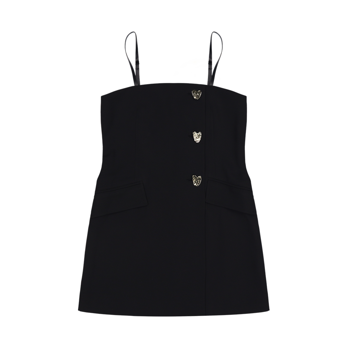 커렌트 스트랩 베스트 드레스 블랙(Current Strap Vest Dress Black)