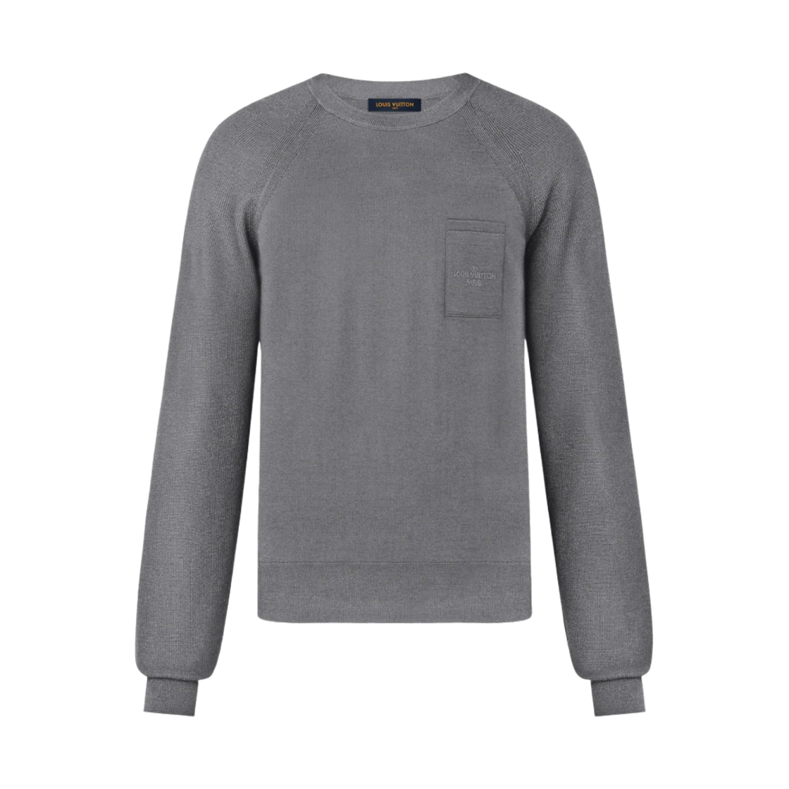 루이비통 래글런 크루넥 립 슬리브 포켓 디테일 그레이 메탈(Louis Vuitton Raglan Crewneck with Rib Sleeve Pocket Detail Grey Metal) - 1
