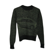 (W) Paloma Wool Cotxe Jacquard Knitted Soft Sweater Dark Green