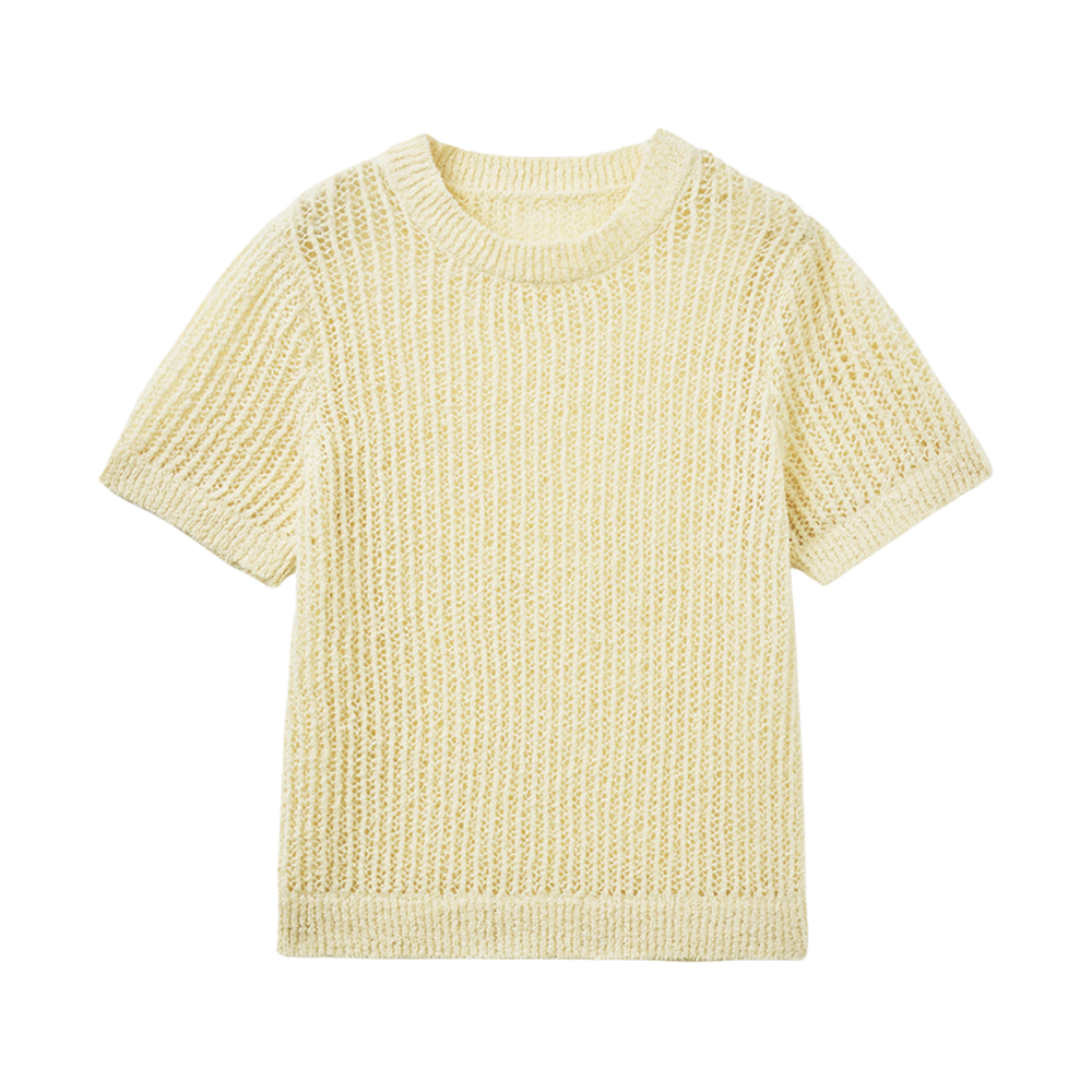 25SSMKT-BU Allincomplete Melly Knit Top Butter