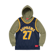 Supreme Basketball Jersey Hooded Sweatshirt Light Olive - 21SS