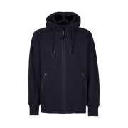 C.P. Company Diagonal Raised Fleece Goggle Hoodie Total Eclipse Blue - 23SS
