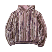 Kapital 7G Knit Gaudy Hooded Sweater Pink