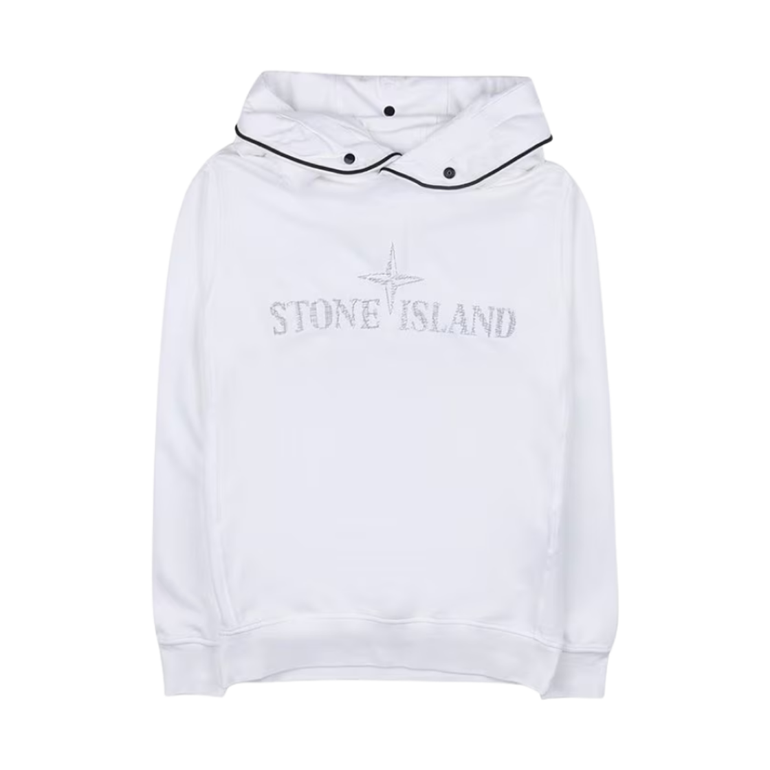 781662244-V0001 (Kids) Stone Island 62244 Logo Print Hooded White - 23SS