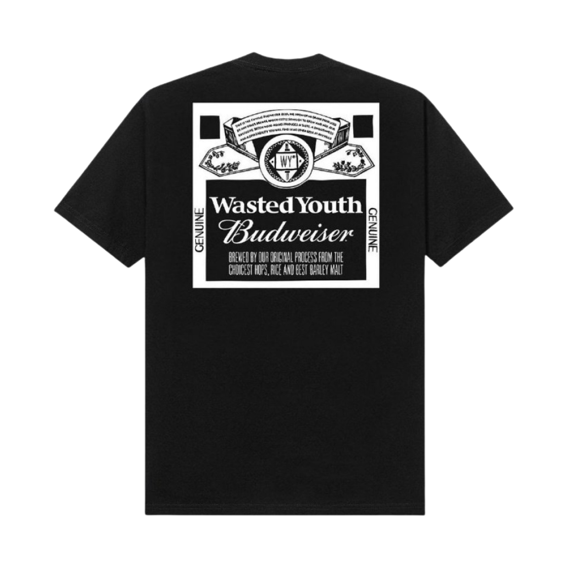 베르디 웨이스티드 유스 x 버드와이저 티셔츠 블랙(Verdy Wasted Youth x Budweiser T-Shirt Black)