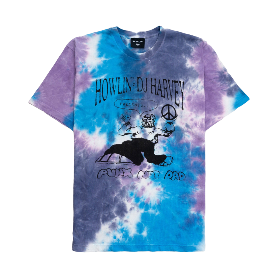 하울린 스프레이 다이드 티셔츠 로고 미드나잇 믹스(Howlin Spray Dyed T-Shirt with Logo Midnight Mix)