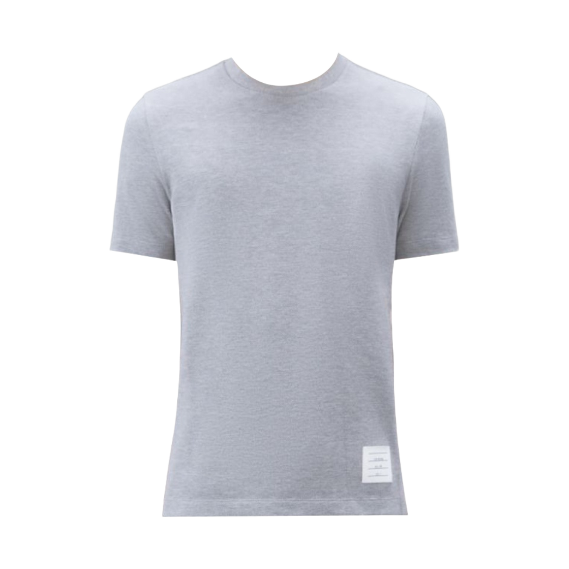 MJS123A-00050-055 Thom Browne Classic Pique Rib Side Insert 4-Bar T-Shirt Light Grey - 대표 이미지 #1
