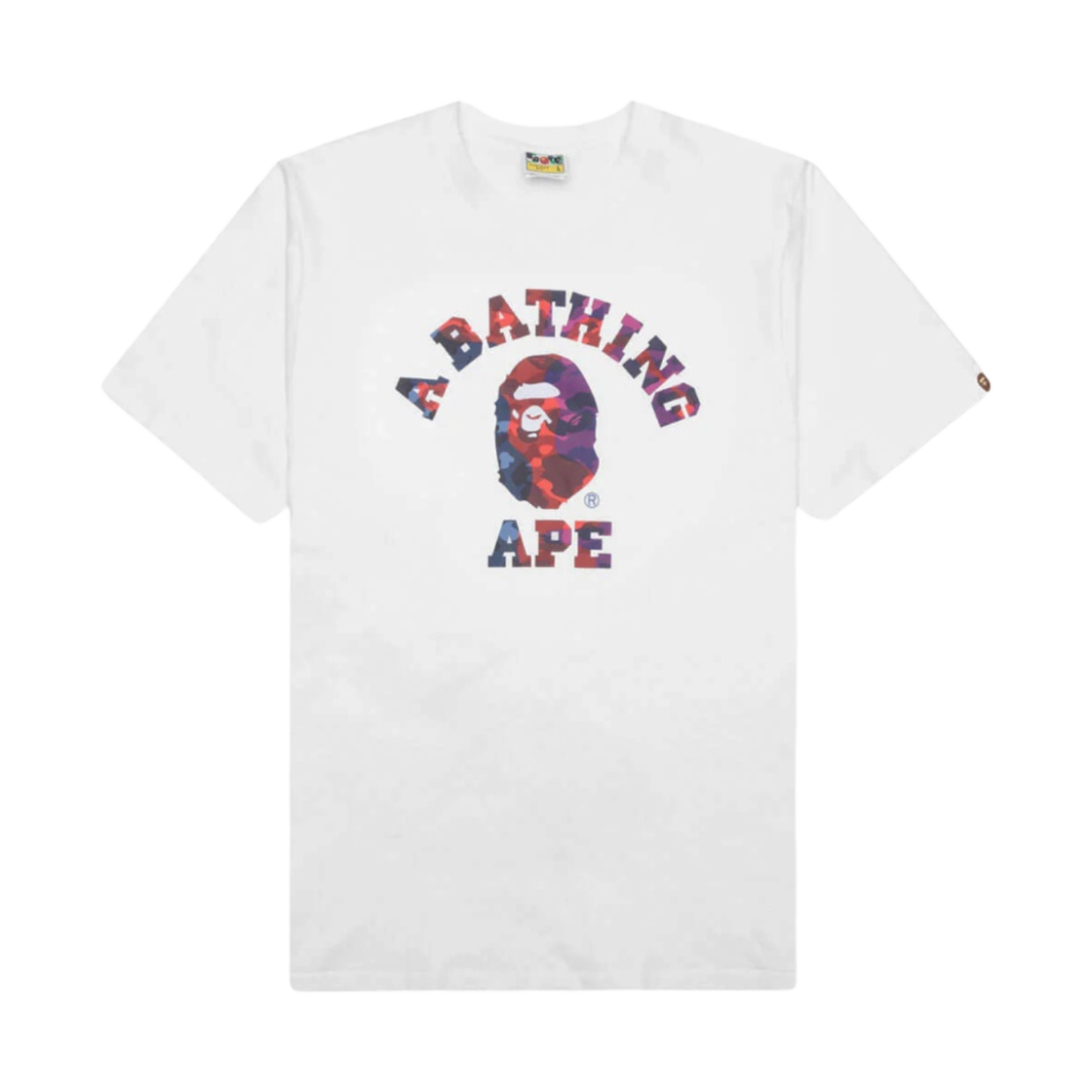 베이프 컬러 카모 크레이지 컬리지 티셔츠 화이트(BAPE Color Camo Crazy College T-Shirt White) - 1