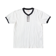 Kapital 20 Jersey V-Neck Ringer T-Shirt Butterfly Concho Pt White